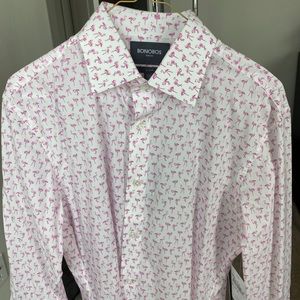 NWT Bonobos Men’s Flamingo Long Sleeve Dress Shirt